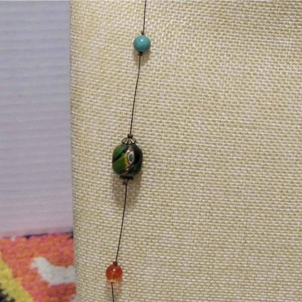 TRESKA beaded long illusion necklace‎ new